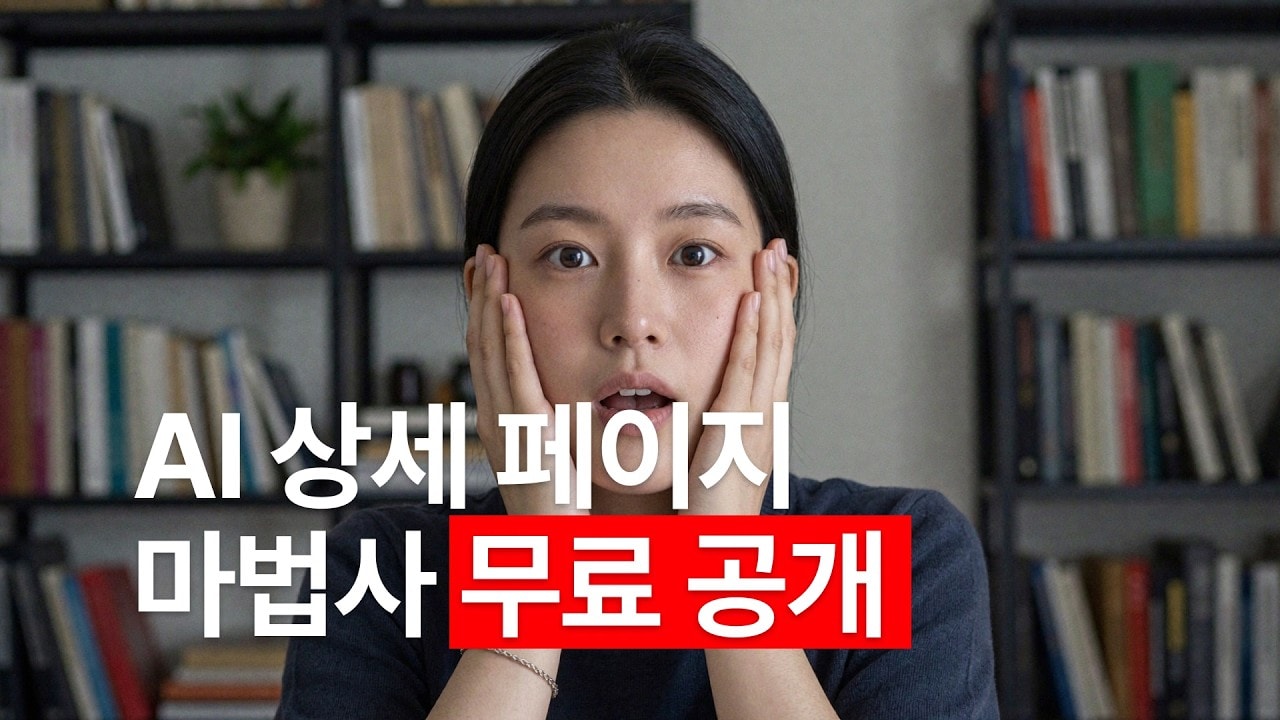 video thumbnail for '처음보는 미친 AI 상세페이지 마법사 1.5 무료 공개'